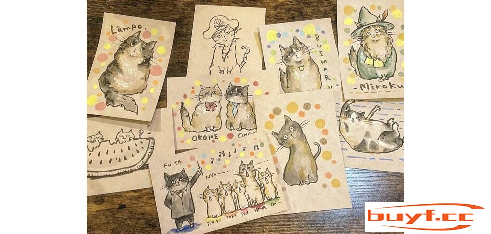 日本铲屎官给不同猫咪拍照画画，然而遇到黑猫后，直接画风突变哇